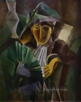 Mujer con abanico 1909 Cubistas Pinturas al óleo